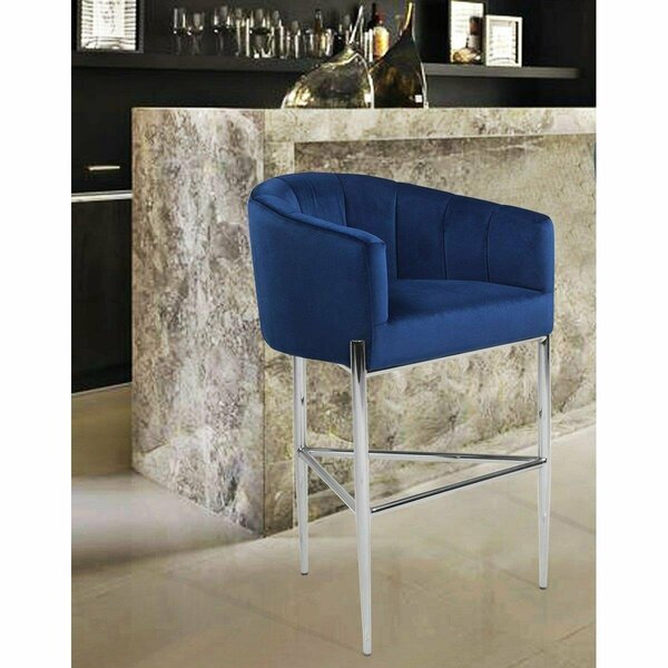 Bromas Modern Contemporary Ivah Bar Stool Chair, Navy BR1702467